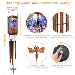 Go2garden dragonfly detail of metal chimes and striker for soothing tones