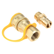 gohantee front view of quick connect kit showing brass finish and fittings, durable