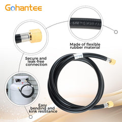 gohantee propane hose connected to a grill outdoors benefit safe, tidy hookup
