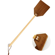 GoldenPlayer front view brown flyswatter showing full length and head for reliable reach