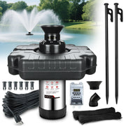 Goldlife front view stainless steel fountain showing durable build and elegant spray benefit