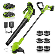 goodjob combo front view showing both tools and batteries for efficient yard care