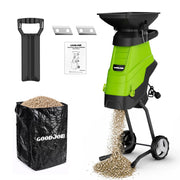 goodjob front view of compact chipper showing controls and feed opening for easy operation