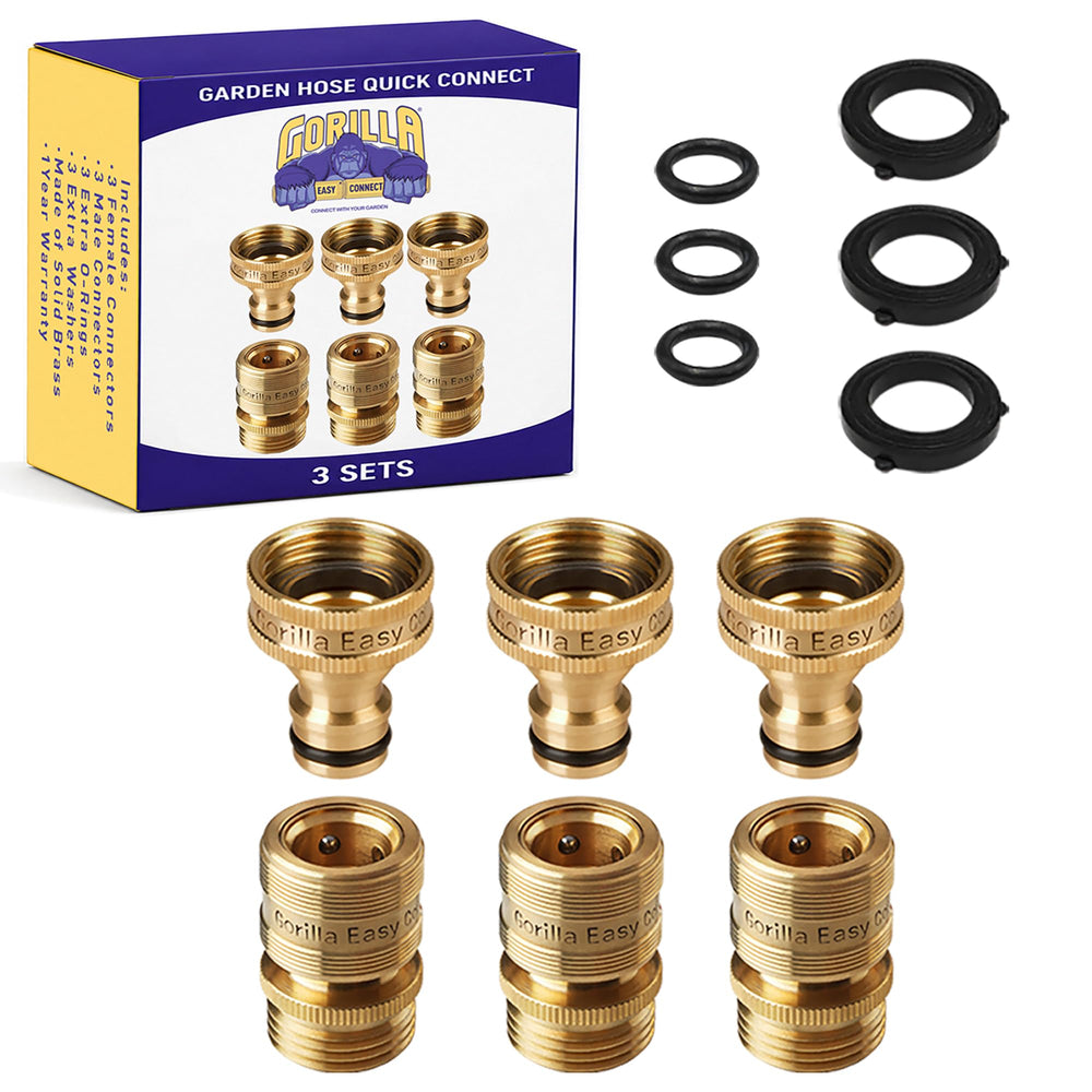 GORILLA EASY CONNECT front view solid brass fitting shows durable construction and reliable connection