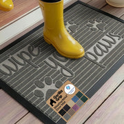 GORILLA GRIP front view gray paw mat showing durable welcome surface and curb appeal