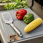 GORILLA GRIP front view of gray silicone grill mat showing full surface and size benefit