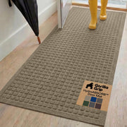 GORILLA GRIP front view of 72x24 beige mat shows wide coverage and protection