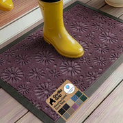 GORILLA GRIP front view purple daisy floral mat enhancing curb appeal