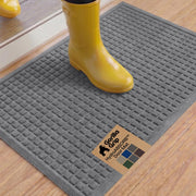 GORILLA GRIP front view gray mat showing full absorbent surface and neutral color benefit