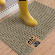GORILLA GRIP front view showing full beige mat and clean entry benefit