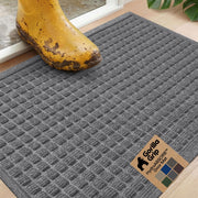 GORILLA GRIP front view of gray HydroABSORB mat showing full design and benefit