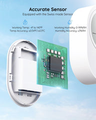 Govee H5051 mounted on wall with adhesive tape for stable, out-of-the-way monitoring