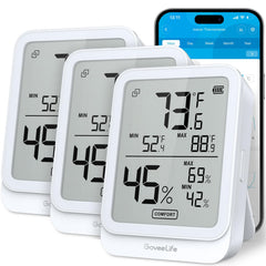 GoveeLife H5104 front view showing large LCD for fast reading and clarity