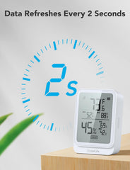 GoveeLife H5104 on shelf beside objects showing compact size and scale