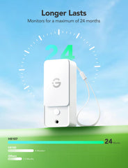 GoveeLife H5107 mounted outdoors near greenhouse demonstrating extended range