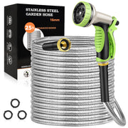 GOXAWEE stainless steel hose front view showing durable construction and reliability