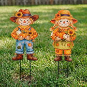 GPGHE scarecrow front view showing bright autumn welcome sign benefit