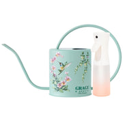 Grace and August front view of watering can and mist bottle showing coordinated design and decorative appeal