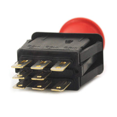 Grasshopper PTO switch beside ruler showing compact size for correct fitment