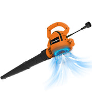GRASSTIGON front view of orange blower showing compact design and quick cleanup benefit