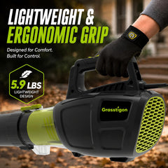 GRASSTIGON side handle profile showing ergonomic grip for comfort
