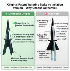 GreenShip spike inserted in large planter providing stable long-lasting hydration