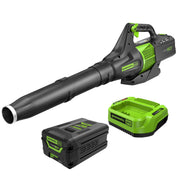 Greenworks front view highlighting blower design and portable convenience