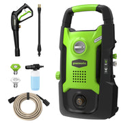 Greenworks front angle showing unit design and easy storage benefit