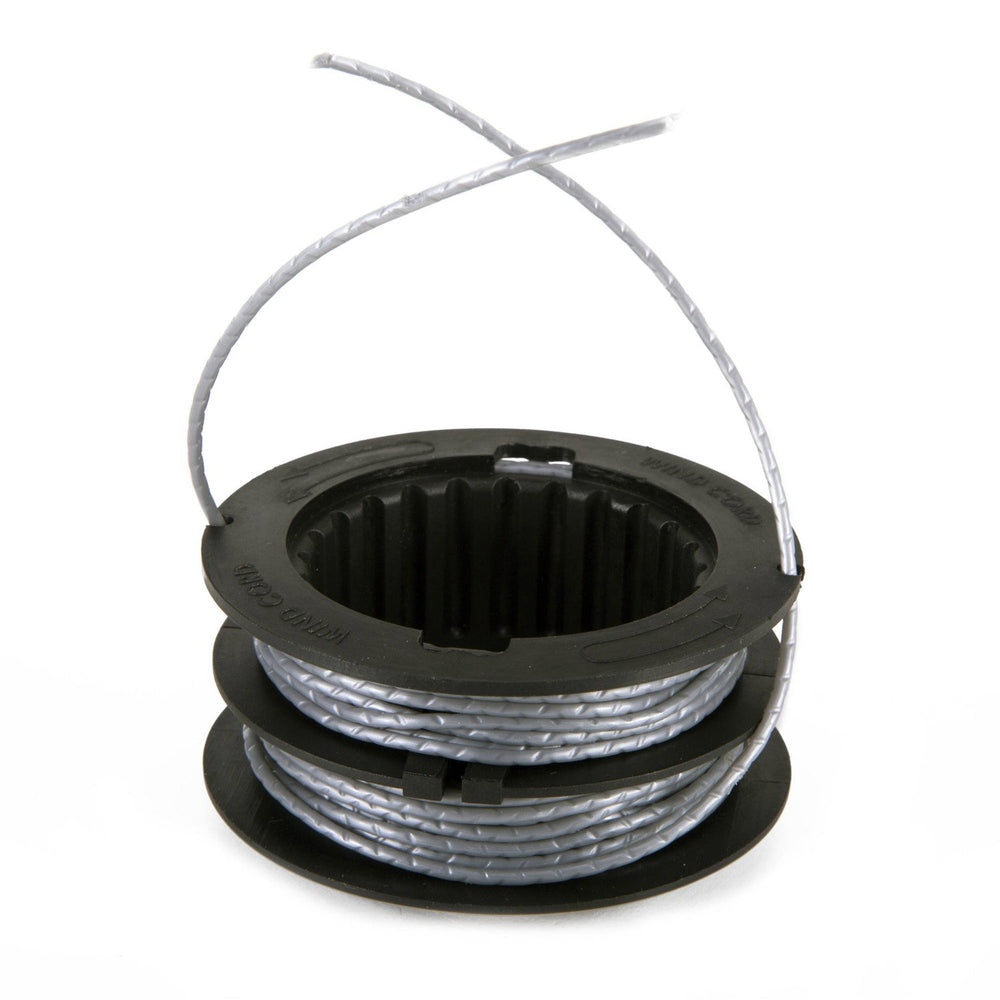 Greenworks replacement spool front view showing fit and quick swap benefit