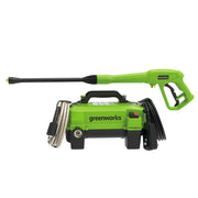 Greenworks front view showing compact washer for easy storage
