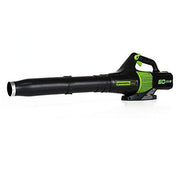 GreenWorks Pro front view blower showing nozzle and motor, fast yard clearing