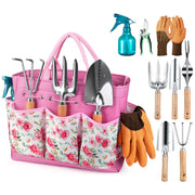 Grenebo front view of pink tote showing organized pockets and stylish design benefit
