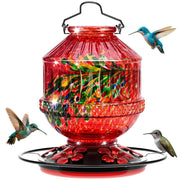 Grete Gotye front view showing phoenix red glass and elegant shape, attracts attention