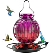 Grete Gotye front view of glass feeder showing vintage shape and durable glass