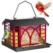 grete gotye front view of hanging feeder showing overall design and easy access