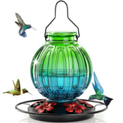 Grete Gotye front view of feeder showing colorful glass and design, attractive focal point