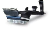 GRILL DADDY assembled brush on grill demonstrating restored cleaning action
