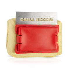 Grill Rescue replacement head front view showing fit and finish, prolongs brush life