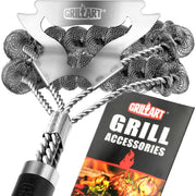 GRILLART front view of bristle-free brush showing packaging and safety benefit