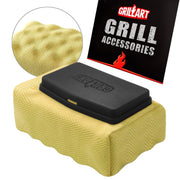 GRILLART front view of replacement cleaning head showing clip for easy attachment and safety