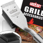 GRILLART front view of full 16.5 inch brush demonstrating sturdy design and leverage