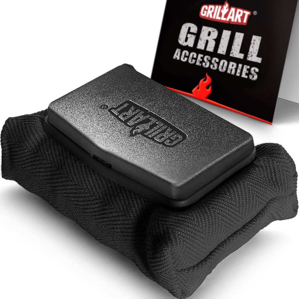 GRILLART front view replacement pad showing secure clip and shape for safety
