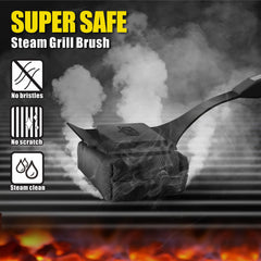 GRILLART scraper detail highlighting firm edge for removing carbonized residue