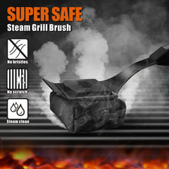 GRILLART metal scraper detail removing baked-on residue for easier cleaning