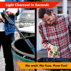 GRILLBLAZER torch flame lighting charcoal quickly and reliably