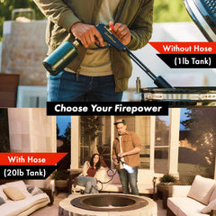 GRILLBLAZER torch placed on included stand for safe storage