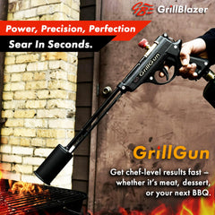 GRILLBLAZER close-up of trigger and ergonomic handle for secure grip