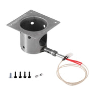 GRILLME front view of fire pot assembly showing durable steel construction and improved reliability