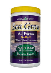 Grow More front packaging showing 1.5 lb container and product label benefit