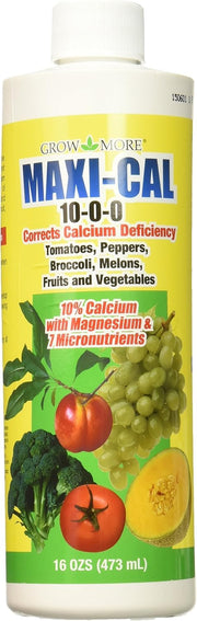 Grow More Maxi-Cal front label showing product name and benefits